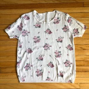 FREE ADD-ON | VINTAGE Floral Short Sleeve Knit Top